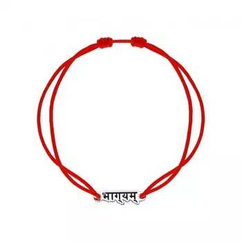 Текстильный браслет с серебряной вставкой