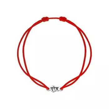 Текстильный браслет с серебряной вставкой