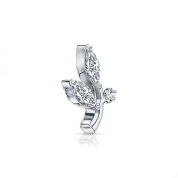 Титановая накрутка на пирсинг с фианитами