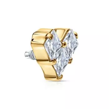 Титановая накрутка на пирсинг с фианитами