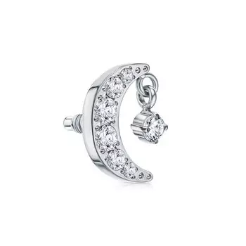 Титановая накрутка на пирсинг с фианитами