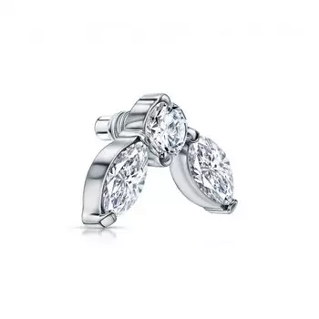 Титановая накрутка на пирсинг с фианитами