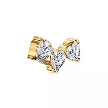 Титановая накрутка на пирсинг с фианитами