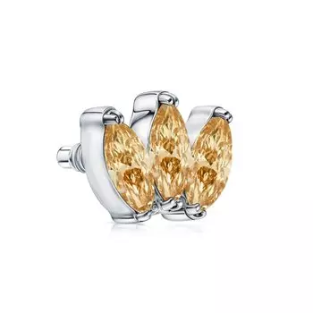 Титановая накрутка на пирсинг с фианитами