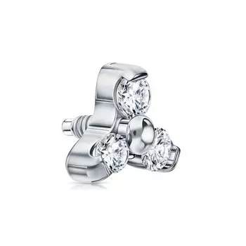 Титановая накрутка на пирсинг с фианитами