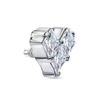 Титановая накрутка на пирсинг с фианитами