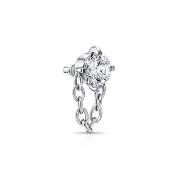 Титановая накрутка на пирсинг с фианитом