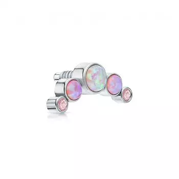 Титановая накрутка с опалами и фианитами