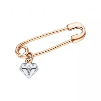 Золотая брошь с бриллиантами природными