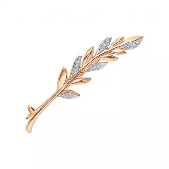 Золотая брошь с бриллиантами природными