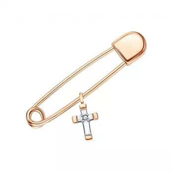 Золотая брошь с бриллиантами природными