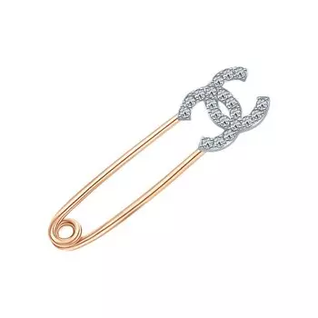 Золотая брошь с фианитами