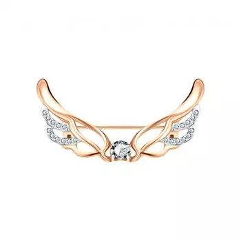 Золотая брошь с фианитами