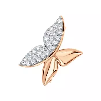 Золотая брошь с фианитами