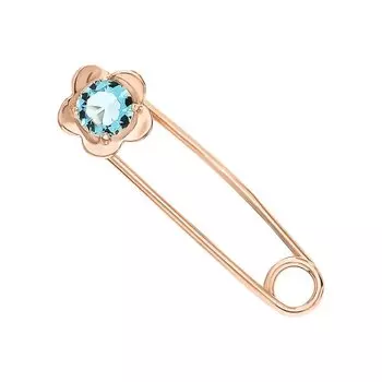 Золотая брошь с фианитами