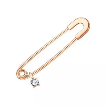 Золотая брошь с фианитами