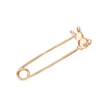 Золотая брошь с фианитами