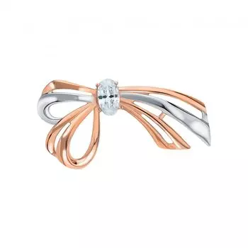 Золотая брошь с фианитами