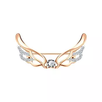 Золотая брошь с фианитами