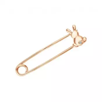 Золотая брошь с фианитами