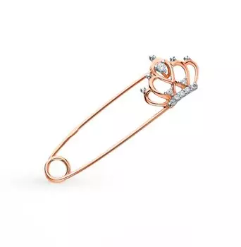 Золотая булавка с фианитами