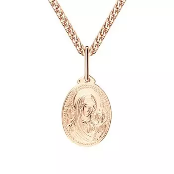 Золотая подвеска "Казанская Божья Матерь"