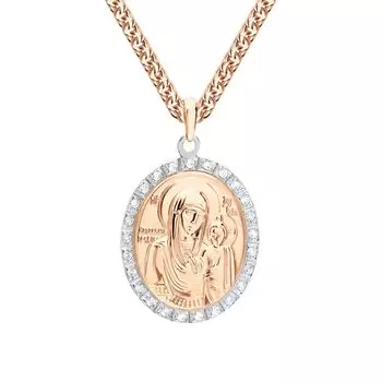 Золотая подвеска "Казанская Божья Матерь"