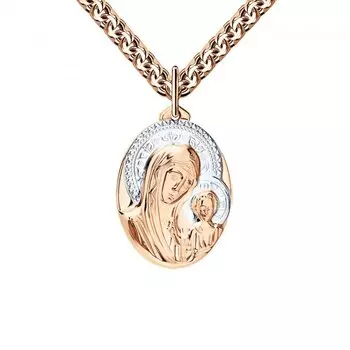 Золотая подвеска "Казанская Божия Матерь"