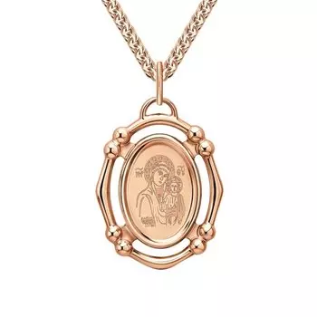 Золотая подвеска "Казанская Божия Матерь"