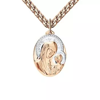 Золотая подвеска "Казанская Божия Матерь"