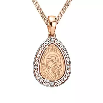 Золотая подвеска "Казанская Божия Матерь"