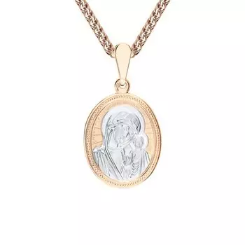 Золотая подвеска Казанская Божия Матерь