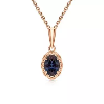 Золотая подвеска с александритом выращенным