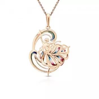 Золотая подвеска с эмалью