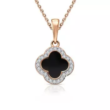 Золотая подвеска с эмалью и фианитами