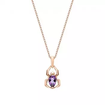 Золотая подвеска с аметистами природными