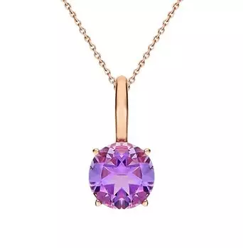 Золотая подвеска с аметистами природными