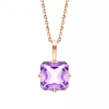 Золотая подвеска с аметистами природными