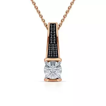 Золотая подвеска с бриллиантами чёрными природными