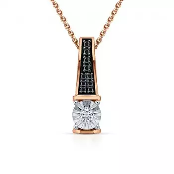 Золотая подвеска с бриллиантами чёрными природными