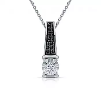 Золотая подвеска с бриллиантами чёрными природными