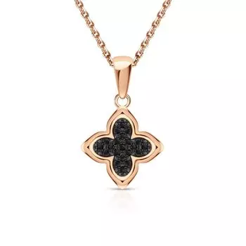 Золотая подвеска с бриллиантами чёрными природными