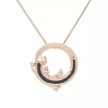 Золотая подвеска с бриллиантами чёрными природными