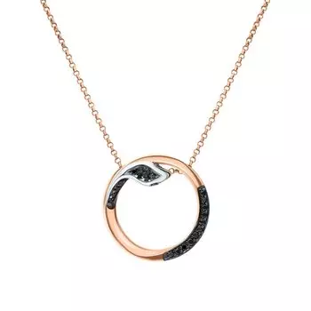 Золотая подвеска с бриллиантами чёрными природными