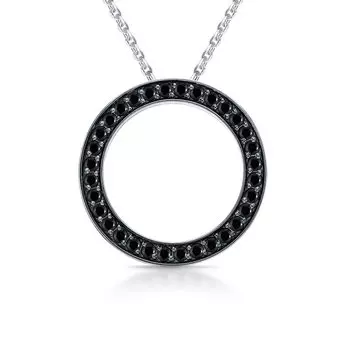 Золотая подвеска с бриллиантами чёрными природными