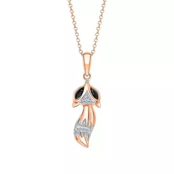 Золотая подвеска с бриллиантами чёрными природными