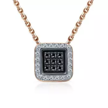 Золотая подвеска с бриллиантами чёрными природными