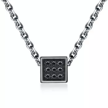 Золотая подвеска с бриллиантами чёрными природными