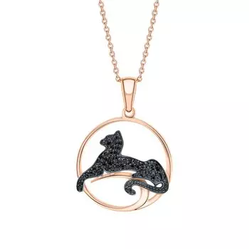 Золотая подвеска с бриллиантами чёрными природными