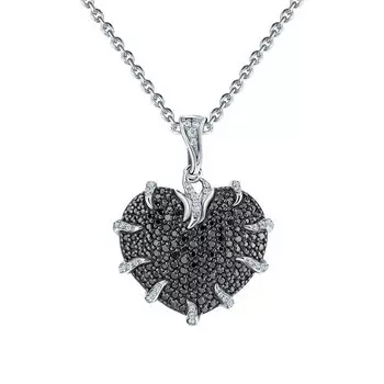 Золотая подвеска с бриллиантами чёрными природными